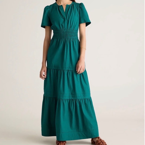 Quince Dresses & Skirts - Quince 100% Organic Cotton Poplin Tiered Maxi Dress in Garden Green - XLarge